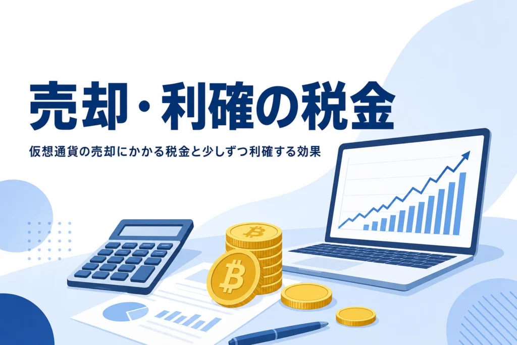 仮想通貨を売却・利確した時の税金を解説するアイキャッチ