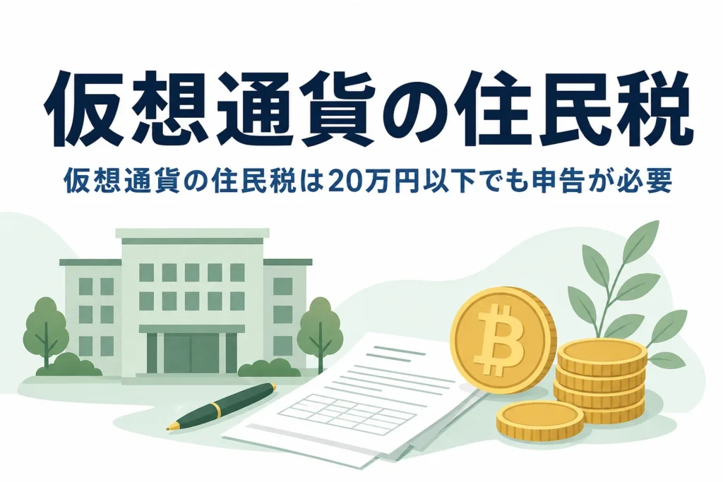 仮想通貨の住民税は20万円以下でも申告が必要