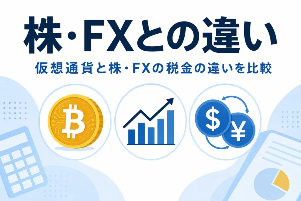 仮想通貨と株・FXの税金の違い