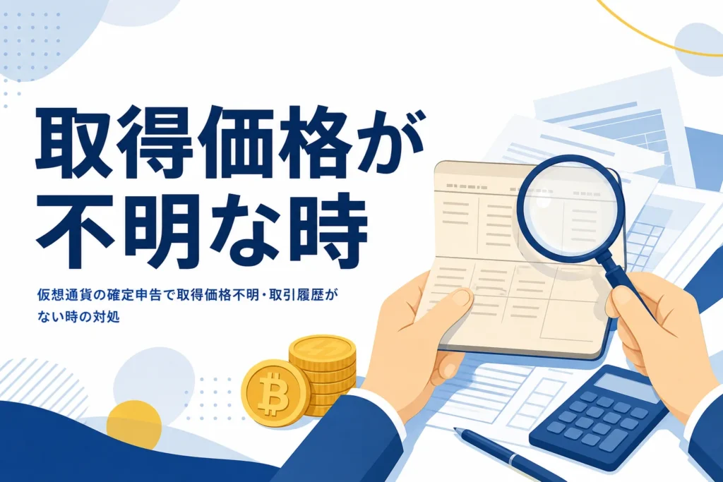 仮想通貨の確定申告で取得価格が分からない時の対処